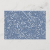 Dusty Blue Elegante Hochzeitsempfang Begleitkarte (Rückseite)