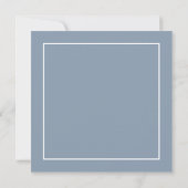 Dusty Blue Elegante Moderne Minimalistische Hochze Einladung (Rückseite)