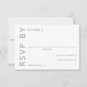 Dusty Blue Elegante Moderne Minimalistische Hochze RSVP Karte (Vorderseite)