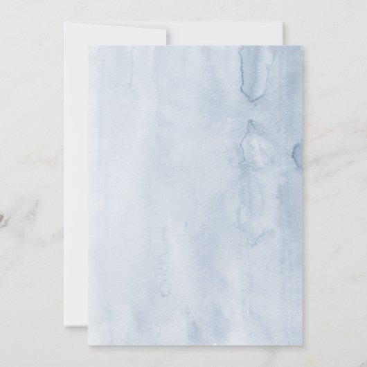 Dusty Blue Elegante Probe Einladung (Rückseite)