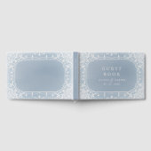 Dusty blue elegante romantische Vintage Hochzeit Gästebuch (Voll)