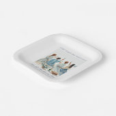 Dusty Blue Elegante Wasserfarbenküste Letzten Toas Pappteller (Gewinkelt)