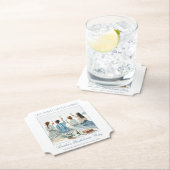 Dusty Blue Elegante Wasserfarbenküste Letzten Toas Untersetzer (Vor Ort)