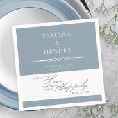 Dusty Blue Elegante Wedding Toast Personalisiert Serviette