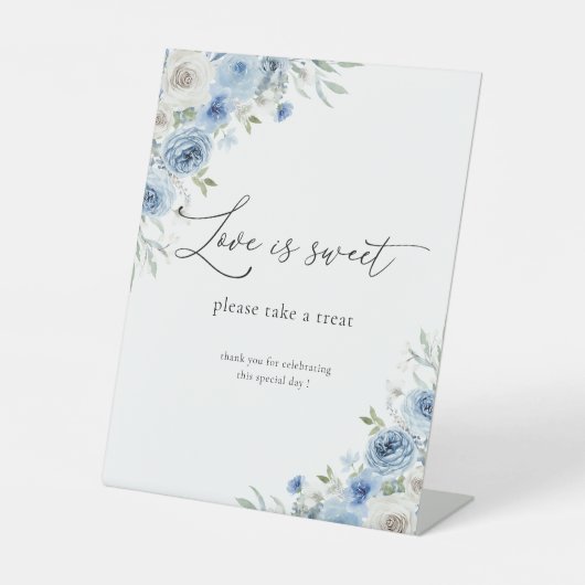 Dusty Blue Elfenbein Liebe ist süß Zeichen Sockelschild (Vorderseite)