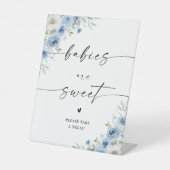 Dusty Blue Elvory Baby Dusche Babys sind süße Zeic Sockelschild (Vorderseite)