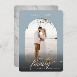 Dusty Blue Endlich Erlangung von Verheiratung & Fo Save The Date