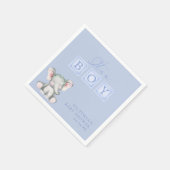 Dusty Blue Es ist eine Baby Elephant Script Baby D Serviette (Ecke)