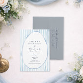 Dusty Blue Estate Wedding Invitation Einladung