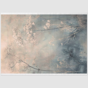 Dusty Blue Ethereal Natur Botanicals Hintergrund Seidenpapier