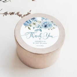 Dusty blue Etwas Blue Bridal Danke Runder Aufkleber