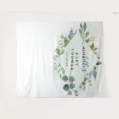 Dusty Blue Eucalyptus Baby Duschdekor Hintergrund Wandteppich (Vorderseite (Horizontal))