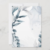 Dusty Blue Eucalyptus Blätter Elegante Wedding Save The Date (Rückseite)