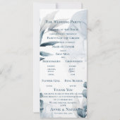 Dusty Blue Eucalyptus Blätter Wedding Program Einladung (Rückseite)