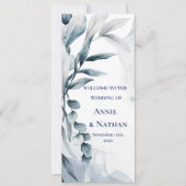 Dusty Blue Eucalyptus Blätter Wedding Program Einladung (Vorderseite)