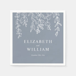 Dusty Blue Eucalyptus Blätter Wedding Serviette