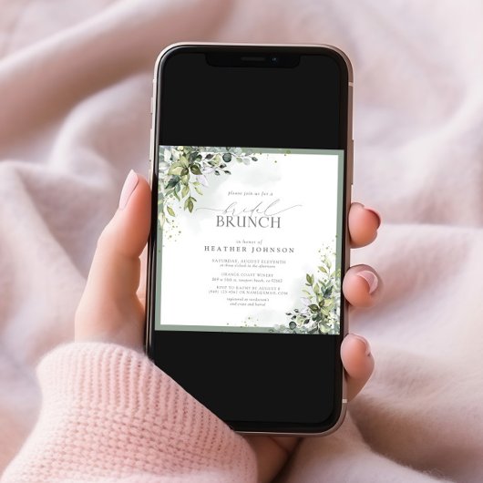 Dusty Blue Eucalyptus Botanical Bridal Brunch Einladung