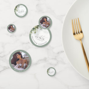 Dusty Blue Eucalyptus Botanical Bridal Shower Konfetti