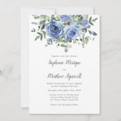 Dusty Blue Eucalyptus Botanical Wedding Einladung (Vorderseite)