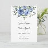 Dusty Blue Eucalyptus Botanical Wedding Einladung (Stehend Vorderseite)