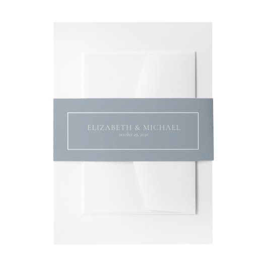 Dusty Blue Eucalyptus Botanical Wedding Einladungsbanderole (Vorderseite Beispiel)