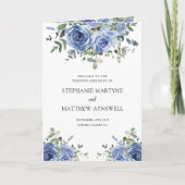 Dusty Blue Eucalyptus Botanical Wedding Program Programm (Vorderseite)
