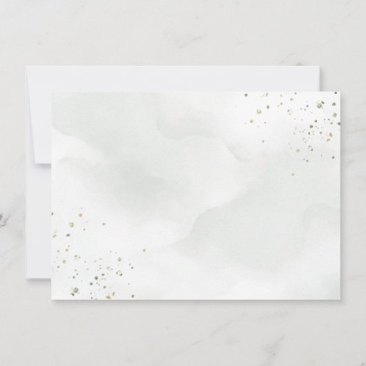 Dusty Blue Eucalyptus Botanical Wedding Reception Einladung (Rückseite)