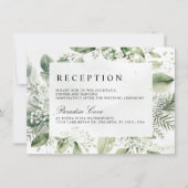 Dusty Blue Eucalyptus Botanical Wedding Reception Einladung (Vorderseite)