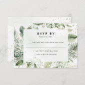 Dusty Blue Eucalyptus Botanical Wedding RSVP Begleitkarte (Vorne/Hinten)