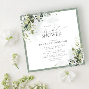 Dusty Blue Eucalyptus Botanisches Brautparty Einladung