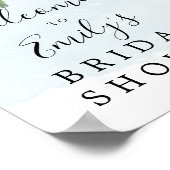 Dusty Blue Eucalyptus Brautparty Begrüßungszeichen Poster (Ecke)