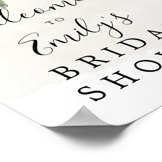 Dusty Blue Eucalyptus Brautparty Begrüßungszeichen Poster (Ecke)