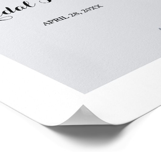 Dusty Blue Eucalyptus Brautparty Poster (Ecke)