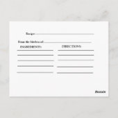 Dusty Blue Eucalyptus Brautparty Rezept Postkarte (Rückseite)