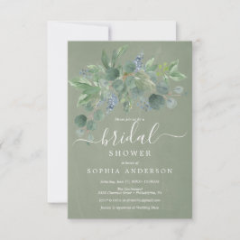 Dusty Blue Eucalyptus Bridal Einladungen