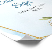 Dusty Blue Eucalyptus DIY Wedding Sign Poster (Ecke)