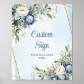Dusty Blue Eucalyptus DIY Wedding Sign Poster (Vorne)