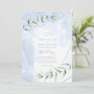 Dusty Blue Eucalyptus Fantasy Wedding Einladung