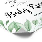 Dusty Blue Eucalyptus Gender Reveal Willkommen Poster (Ecke)