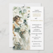 Dusty Blue Eucalyptus Gr Einladung zum Hochzeitsta (Vorderseite)