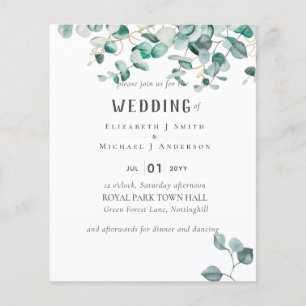 Dusty Blue Eucalyptus Greenerity BUDGET WEDDING Fl Flyer