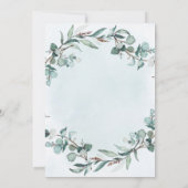 Dusty Blue Eucalyptus Greenerity Engagement Party Einladung (Rückseite)
