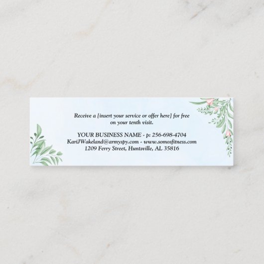 Dusty Blue Eucalyptus Greenerity Loyalty Punch Car Treuekarte (Rückseite)