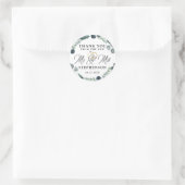 Dusty Blue Eucalyptus Greenerity Wedding Vielen Da Runder Aufkleber (Tasche)