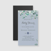 Dusty Blue Eucalyptus Greenery BABY SHOWER lädt ei Magnetkarte (Vorne/Hinten)