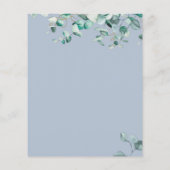 Dusty Blue Eucalyptus Greenery Blank TEMPLATE Flyer (Hinten)