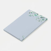 Dusty Blue Eucalyptus Greenery Blank TEMPLATE Post-it Klebezettel (angewinkelt)