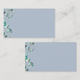 Dusty Blue Eucalyptus Greenery Blank TEMPLATE Visitenkarte