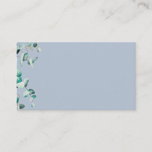 Dusty Blue Eucalyptus Greenery Blank TEMPLATE Visitenkarte (Vorderseite)