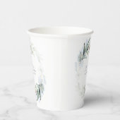 Dusty Blue Eucalyptus Greenery Boho Brautparty Pappbecher (Rechts)